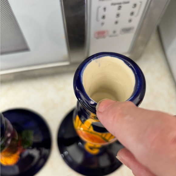 2 Talevera Mexican Handmade/Painted Candlesticks.In Excellent Condition. - Picture 9 of 13